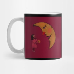 Girl And Moon Mug